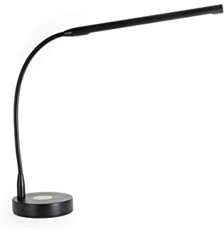 GEWA pianolampa PL-39, musiklampa, notställslampa (dimbar och intuitiv att använda, lätt att justera, hållbar och energibesparande, USB-laddningsuttag ingår, inkl. nätadapter), svart matt