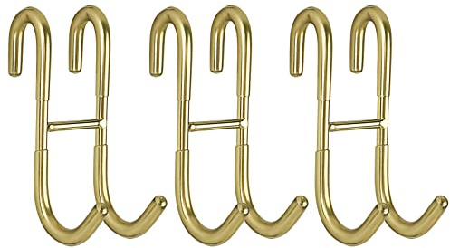 Simtive Duschtürhaken (3er-Pack), Türhaken für Badezimmer, rahmenlose Glasduschtür, Handtuchhaken, Duschabzieher, goldfarben