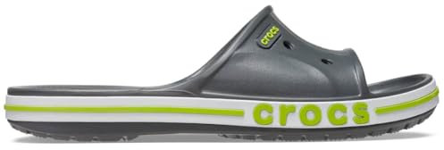 Crocs Bayaband Slide für Damen und Herren, bequeme Wasserschuhe für den Sommer 37-38 EU Slate Grey/Lime Punch