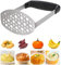 PIQIUQIU Kartoffelstampfer Edelstahl, Kartoffel Stampfer, Gemüsestampfer Kartoffelpürrier Kartoffelpresse für Spülmaschinengeeignet, Kartoffelbrei, Cremiges Kartoffelpüree(Schwarz 12 × 7 × 17 cm)