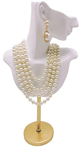 Mosielory Jewelry Display Stand Jewelry Mannequin Bust Necklace Earring Display Holder Stand, Necklace Bust Jewelry Bust Stand Easel Rack for Selling Show Home Gift