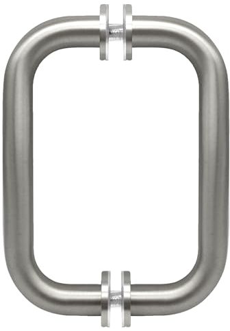 Royalty Glass Shower Door Handle – 8” Back to Back Tubular Shower Door Handles Replacement for Frameless Shower Door - 304 Stainless Steel Shower Glass Door Handle with Trim Washers (Brushed Nickel)