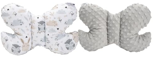 Medi Partners Cuscino per la testa per bambini, 100% Cotone/Minky cuscino cervicale per auto passeggino viaggi sonno collo