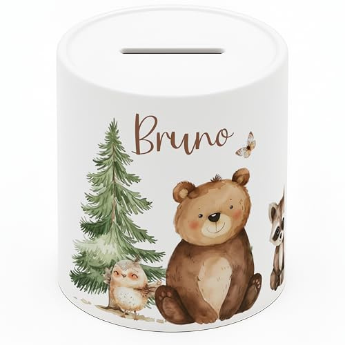 KIDSMOOD – personalisierte Spardose mit Namen – Keramik Sparschwein zum Geld sparen – Spardose Kinder als Geschenke für Mädchen & Jungen zur Taufe, zum Geburtstag & Einschulung [8x9,5 cm]