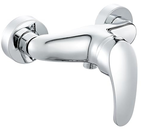 Sistaby Shower Mixer Valve Wall Mounted Shower Mixer Taps Bar Chrome Shower Faucet Single Lever G1/2 Down Outlet Exposed Bathroom Shower Bar Modern