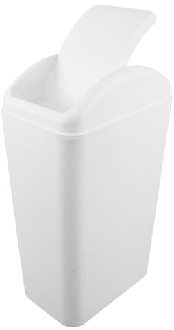 Levemolo Papelera Con Tapa Abatible Para Cocina Oficina Baño Pp Color Blanco