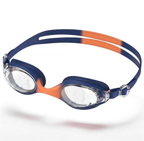 Seaflar Gafas de natación niños HD anti-vaho: Protección UV | Banda elástica de una pieza | Junta de silicona | Unisex (3-14 años)