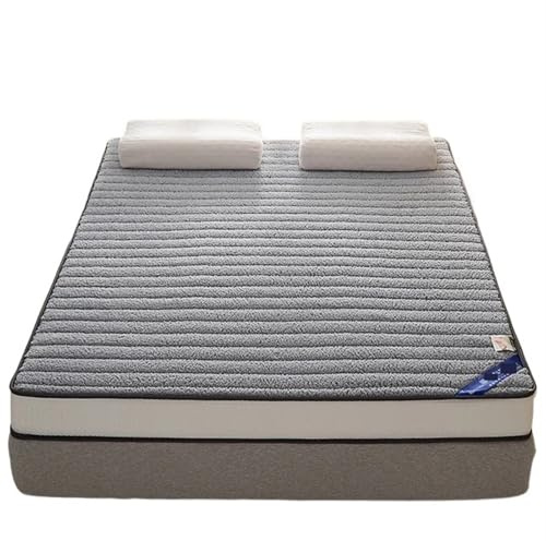 Tatami madrass tjock futon latexmadrass, hopfällbar golvmatta, tatamimöbler, sovrum, stor säng, överkast, sängkläder för gästresor och camping (grå, 120 x 200 cm(47 x 78 tum)