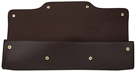 Eujgoov Flöjtbärväska Syntetläder Flöjtförvaringsväska Flöjtväska med Axelrem Non-woven Tygfoder 360° Roterande Spänne Portabelt Instrumentväska för Flöjt 45 X 13 Cm (Kaffe)