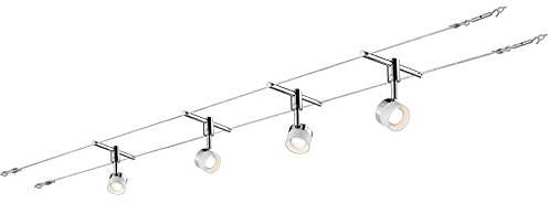 Paulmann 940.80 Seilsystem Stage Set Warmweiß 4x5W LED Weiß Chrom 94080 Seilleuchte Hängeleuchte