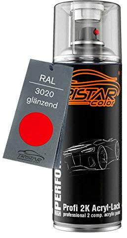 TRISTARcolor RAL 3020 Verkehrsrot glänzend 2K Acryl Spraydose Sprühdose Spritzlack Sprühlack 400 ml schnelltrocknend