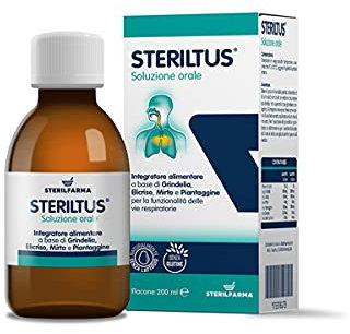 Steriltus BASE DI GRINDELIA - AZIONE LENITIVA ED EMOLIENTE - Contribuisce alla fluidità delle secrezioni bronchiali- IN FASE ACUTA - DA 1 ANNO DI ETA' - senza conservanti, Flacone 200 ML