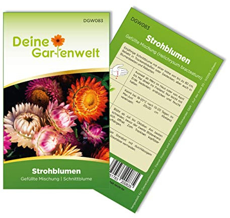 Strohblumen Gefüllte Mischung Samen - Helichrysum bracteatum - Strohblumensamen - Blumensamen - Saatgut für 150 Pflanzen