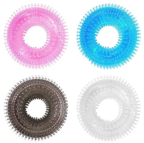 4 Pcs Penis Ring Für Verbesserte Sexuelle Leistung-Leistungsstarker Cockringe Tpe Weich Eng-LäNgerer HäRterer HodenstäRkere Strecker Adult Sex Toys Penisring-Set Aus Penisringen