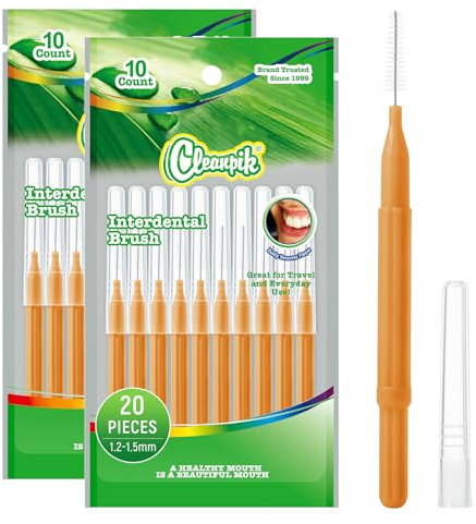 Annauiy 20 Pezzi Scovolini Interdentali-Dimensioni 1.2-1.5 MM,Pulizia Interdentale,per le Persone con Denti Grandi lacune Distanziati