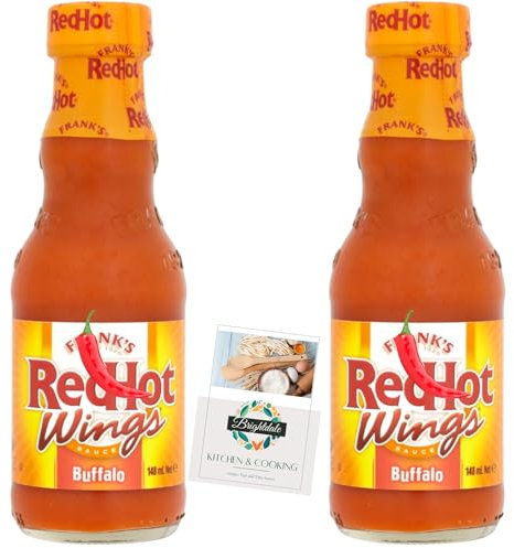 Hot Sauce Bundle with Franks RedHot Buffalo Wings Hot Sauce 148ml 2 Pack + Brightdale Kitchen Booklet