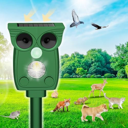 Katzenschreck Ultraschall,Solar Katzenschreck für Garten,IPX5 Wasserdicht USB Raccoon