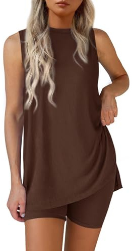 riou 2025 Chándal Mujer Completo Verano Original Color Sólido Moda Camiseta Y Pantalones Cordón Cómodo Y Transpirable Traje De Ligera Ropa De Deportivo Diarios Jogger Para Fitness Jogging