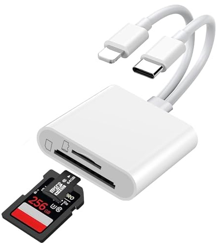 SD-kortläsare för iPhone/iPad, USB C till SD Micro SD-kortläsare adapter, iPhone SD-kortläsare, SD-kortläsare fotografi minneskortsadapter, SD-kortadapter för iPhone/iPad/Android mobiltelefon/kamera