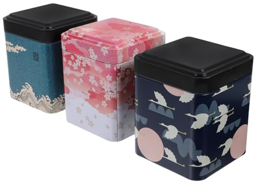 TOVINANNA Set de 3 Tarros de Hojalata para Guardar Té Aislamiento del Aire Exterior y Diseño de Estilo Mixto para Mantener el Té Fresco Color Aleatorio Varios estilos