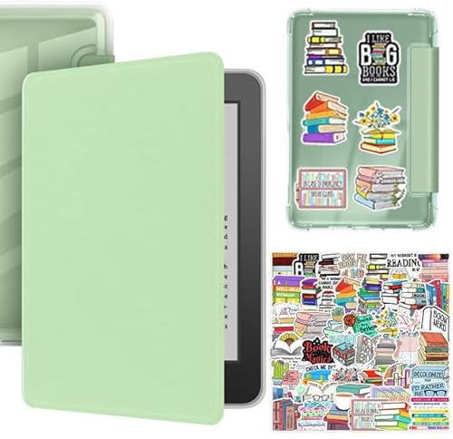LEPGUYO Kindle fodral 18 cm, lämplig för 12. Generation 2024 & Paperwhite 6/KPW6 2024, lätt smart fodral med automatisk sömn/väckning, reptålig silikonbaksida, 50 läsklistermärken gratis