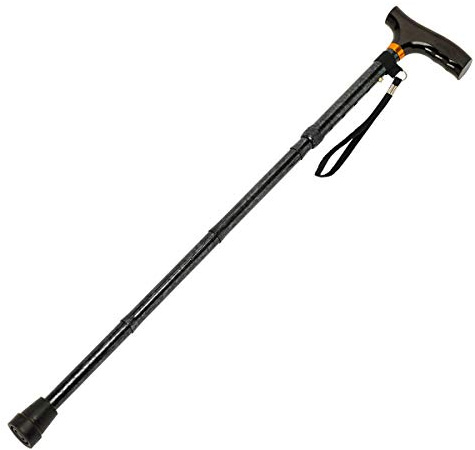 Homecraft Canne de marche pliante en couleur avec poignée en bois, canne légère réglable pour l'équilibre, aide à la mobilité, marbre gris, 775-875 mm/31-35 pouces, (éligible à la TVA au Royaume-Uni)