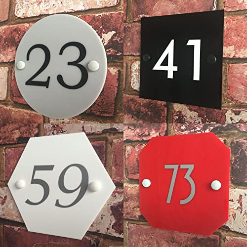 HOUSE SIGN PLAQUE Personalised Door Number for Your Address Home Room Modern Acrylic Long Lasting Weatherproof Indoor or Outdoor Custom Sign