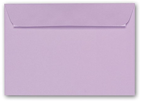 ARTOZ 50x Briefumschläge DIN C6 Flieder (Lila) - 16,2 x 11,4 cm - haftklebend - gerippte Kuverts ohne Fenster - Serie Artoz 1001
