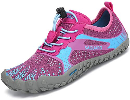 SAGUARO Mädchen Kinderschuhe rutschfest Wasserschuhe Kinder Schnell Trocknend Outdoorschuhe Baby Wandern Laufen Surfen Pink Gr.27