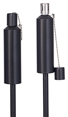 Hussala Bologna Öl Gartenfackeln Edelstahl (115 cm), nachfüllbar, Outdoor Fackeln, schwarz