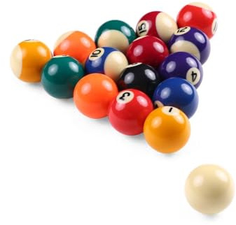 1001jouetsfr Lot de 16 Billes de Billard - 57 mm résine - Billard américain