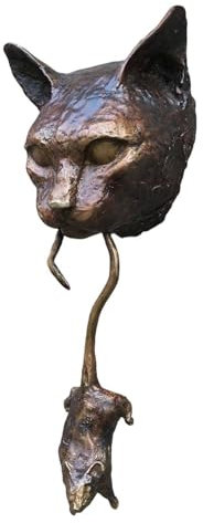Türklopfer, Katze und Maus Wandbehänge, Harz Katze Türklopfer Skulptur, Haustür Klopfer Dekoration, Katze beißen Maus Wand Ornament, für Haus Tür Outdoor Garten
