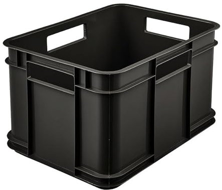 keeeper Eurobox M Aufbewahrungsbox, robuster Kunststoff (PP), 35 x 27 x 22 cm, 16 Liter, Eco Graphit