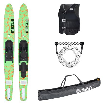 MESLE Wasser-Ski Set Strato 170 cm mit Weste Sportsman + Leine Combo + Tasche Universal, Anfänger und Fortgeschrittene Combo-Ski für Erwachsene