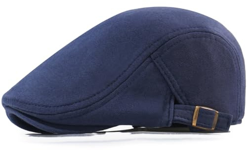 Taidor Men's Cotton Newsboy Hats Flat Ivy Gatsby Cap Irish Cabbie Ivy Driving Hunting Hat Navy