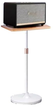 Högtalarställ Högtalarstativ Massivt trä golvstående Ljudstativ Kickstand Rack CD-skåp Surroundställ Högtalarfäste(Vit)