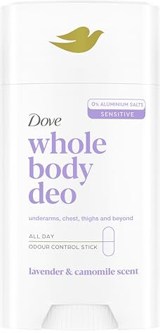 Deodorante Dove Stick Whole Body Deo 75ml, Deodorante per Tutto il Corpo, Profumo di Lavanda e Camomilla, Protezione dagli Odori fino a 24 ore, Dermatologicamente testato, Ginecologicamente testato