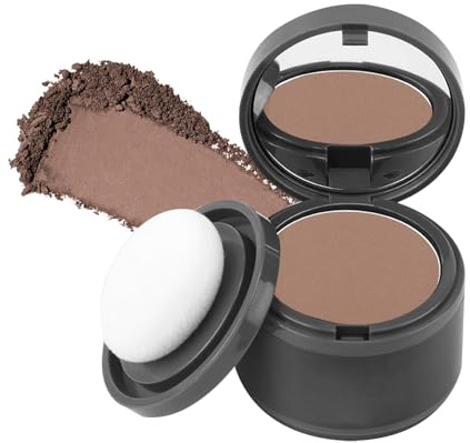 Hairline Powder, Hair Root Dye, Instantly Hair Root Touch Up Concealer, Thin Hair Powder, Windproof and Sweatproof With Mirror and Puff, 4g (light brown)
