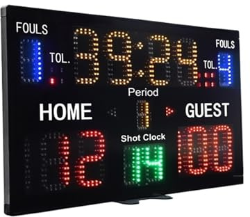 Horloge de gymnastique multifonctionnelle, minuterie électronique numérique, tableau de bord LED, affichage des scores for le basket-ball Modes multiples