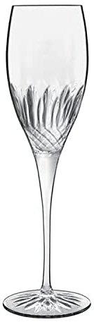 Luigi Bormioli - Diamante - Champagne/Prosecco Crystal Glasses - Dishwasher Safe - Made in Italy - Set of 4, 220ml, Silver