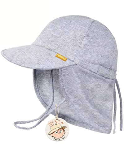 FURTALK Baby Sun Hat UPF 50+ UV Ray Sun Protection Cotton Toddler Hats for Boys Girls Grey
