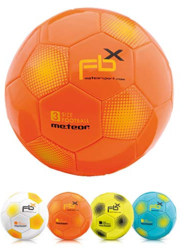 meteor Fotboll Träningsboll Varje storlek 5 4 3 1 Officiell match Vuxna Junior Barn Fotboll Futsal Professionellt Klubblag Inomhus Utomhuslek Leksak Många färger FBX (3, orange)