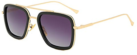 Long Keeper Retrò Occhiali Da Sole da Uomo Donna Stile Vintage Pilota Iron Man Occhiali da Sole Quadrati Classici in Metallo Unisex