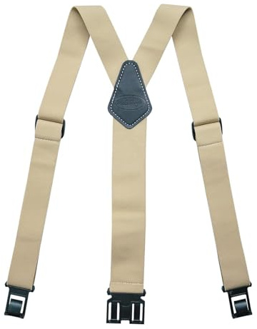 MELOTOUGH Tirantes de clip para cinturón para hombre, con extremo de gancho elástico, tirantes de clip de plástico, no metálicos, aptos para aeropuertos, Caqui, Regular Size