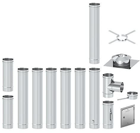 H&M Germany EW FU Edelstahl Sanierungsbausatz 8m Ø150mm 0,6mm Materialstärke Schornstein Kamin Einwandig Sanierung für gemauerten Kamin