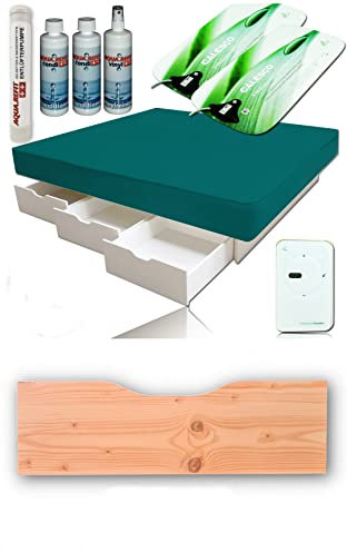 AQUA ROYAL DUAL Wasserbett Komplett Softside Schubladen Sockel Stauraum Podest (008 fichte, 200 x 220 cm)