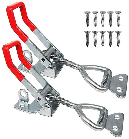 Loquet à Bascule en Métal, 2 pcs Pince à Loquet Bascule Loquet Porte Métal Sauterelles de Serrage Sauterelles Bascule Pince Fermoir Attache Rapide,pour Portes, Armoires, Valises 990KG