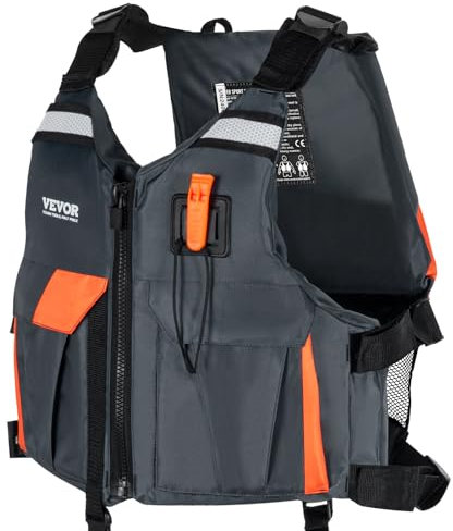 VEVOR Life Vest for Watersports (PFD), Life Jacket with Waterproof Nylon & 110N Buoyancy, Life Vest/Jacket for Any Water Activity-Fishing, Kayaking, Surfing and More, Men and Women XL