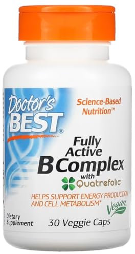 Doctor's Best - Complexe B actif avec Quatrefolic | Avec des vitamines B pour un métabolisme énergétique normal - 30 gélules
