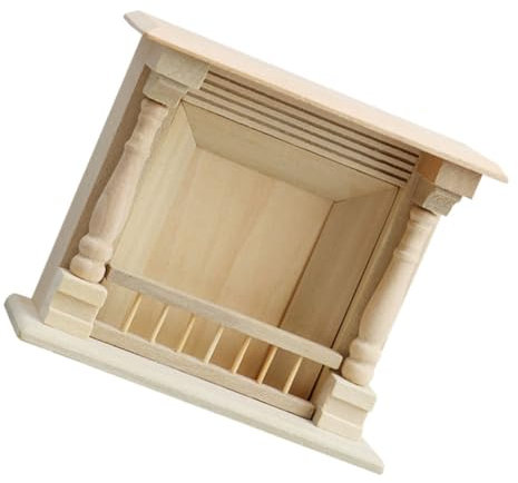 WEKAMOS Miniature Dollhouse Unfinished Wood Mini Fireplace Scale Furniture Decoration for Tiny House Scene
